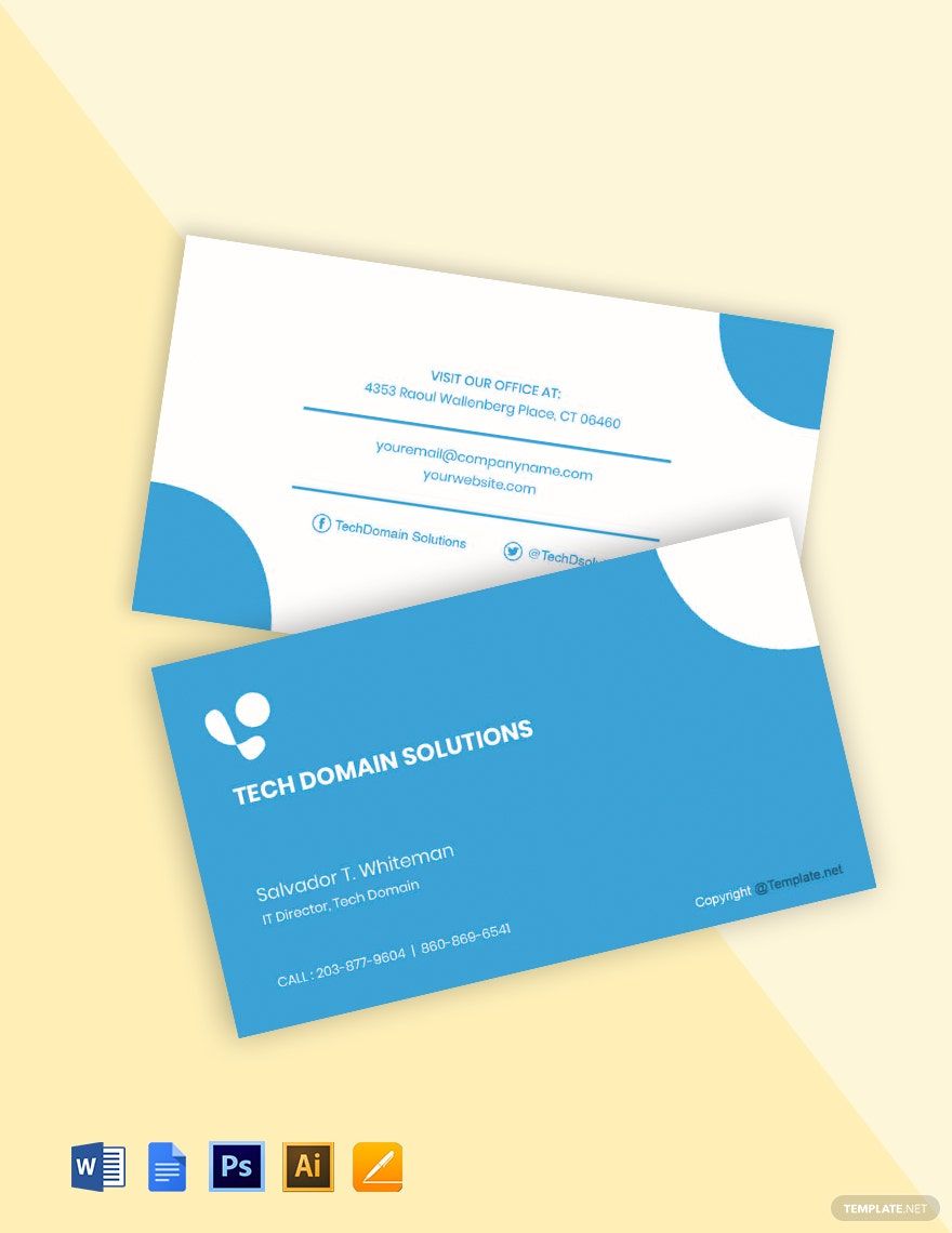 Simple IT Support Business Card Template