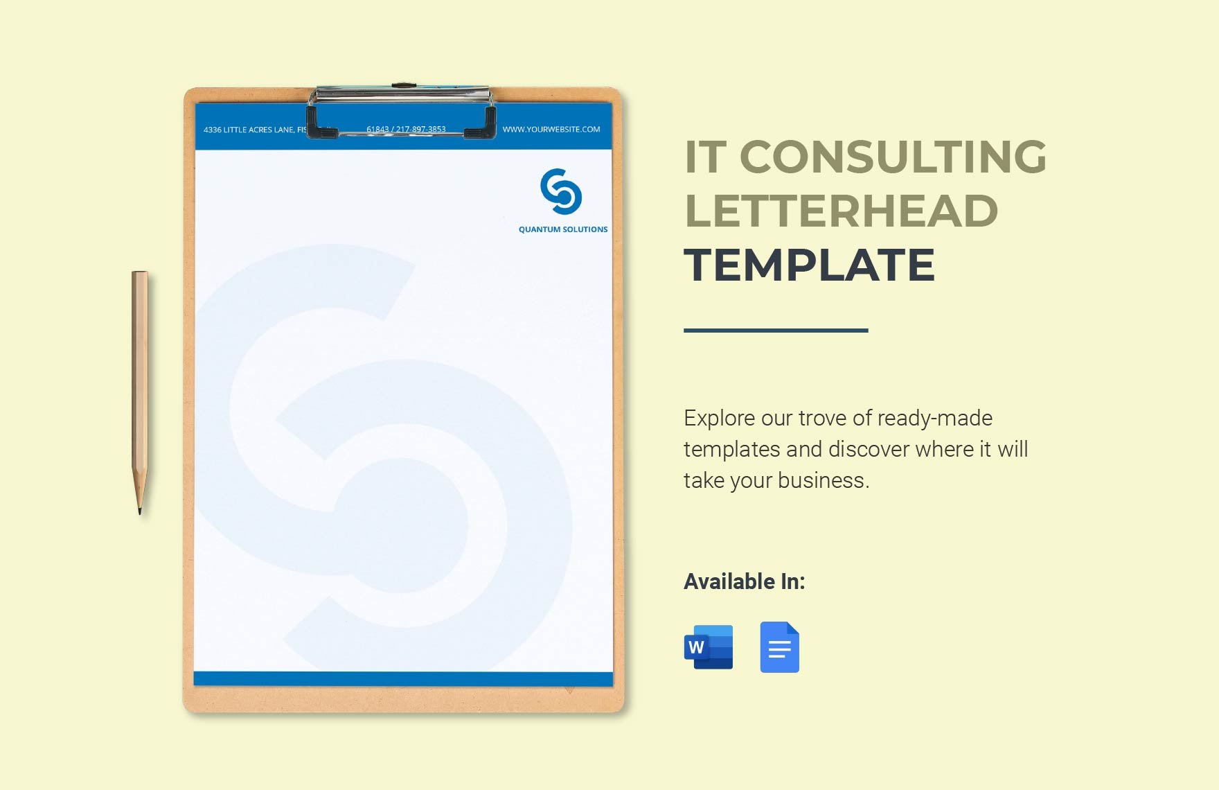 IT Consulting Letterhead Template in Word, Google Docs
