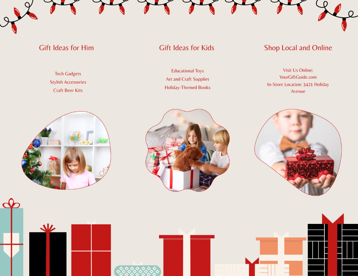 Free Christmas Gift Guide Brochure Template to Edit Online