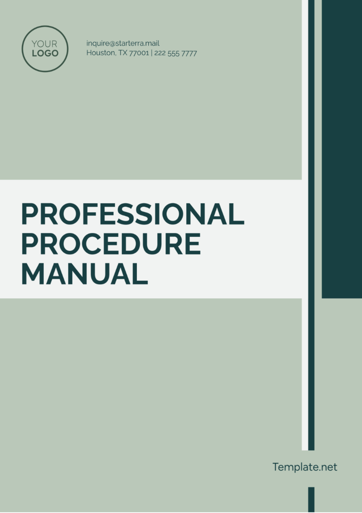 Professional Procedure Manual Template - Edit Online & Download