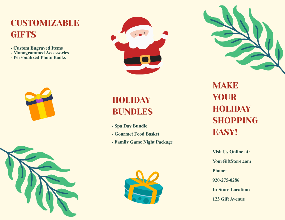 Free Printable Christmas Brochure Template to Edit Online