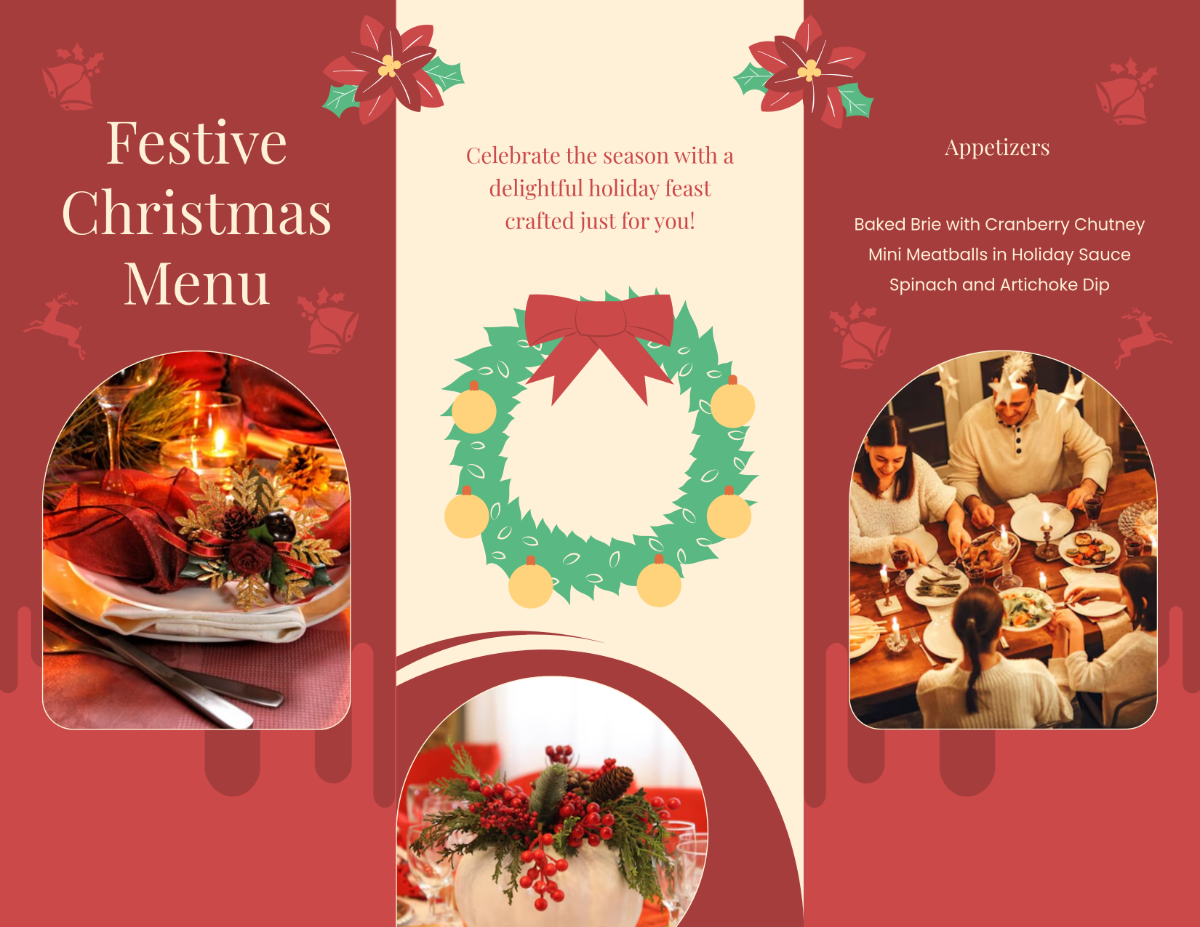 Christmas Menu Brochure Template - Edit Online & Download