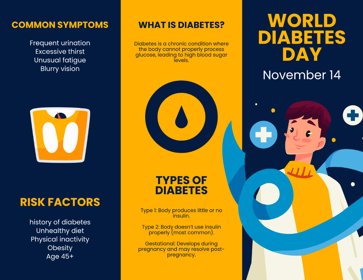 World Diabetes Day Brochure Template - Edit Online & Download