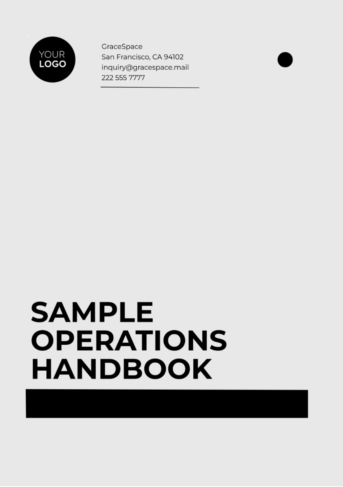 Sample Operations Handbook Template