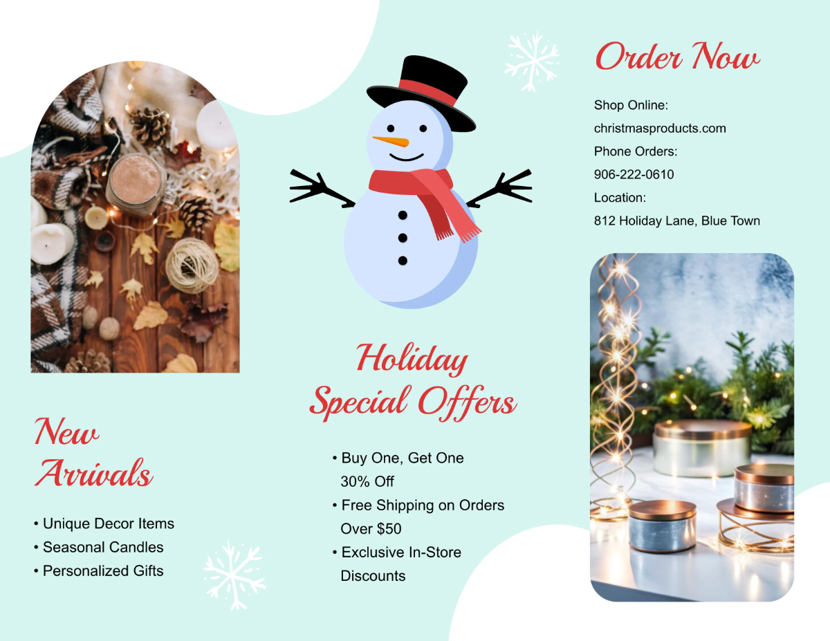 Free Christmas Product Brochure Template to Edit Online