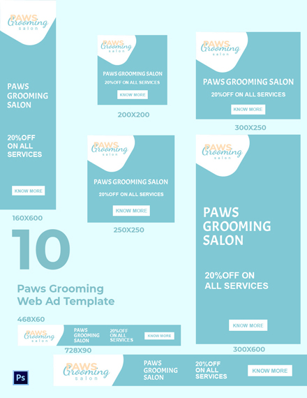 Pet Grooming Web Ads Template