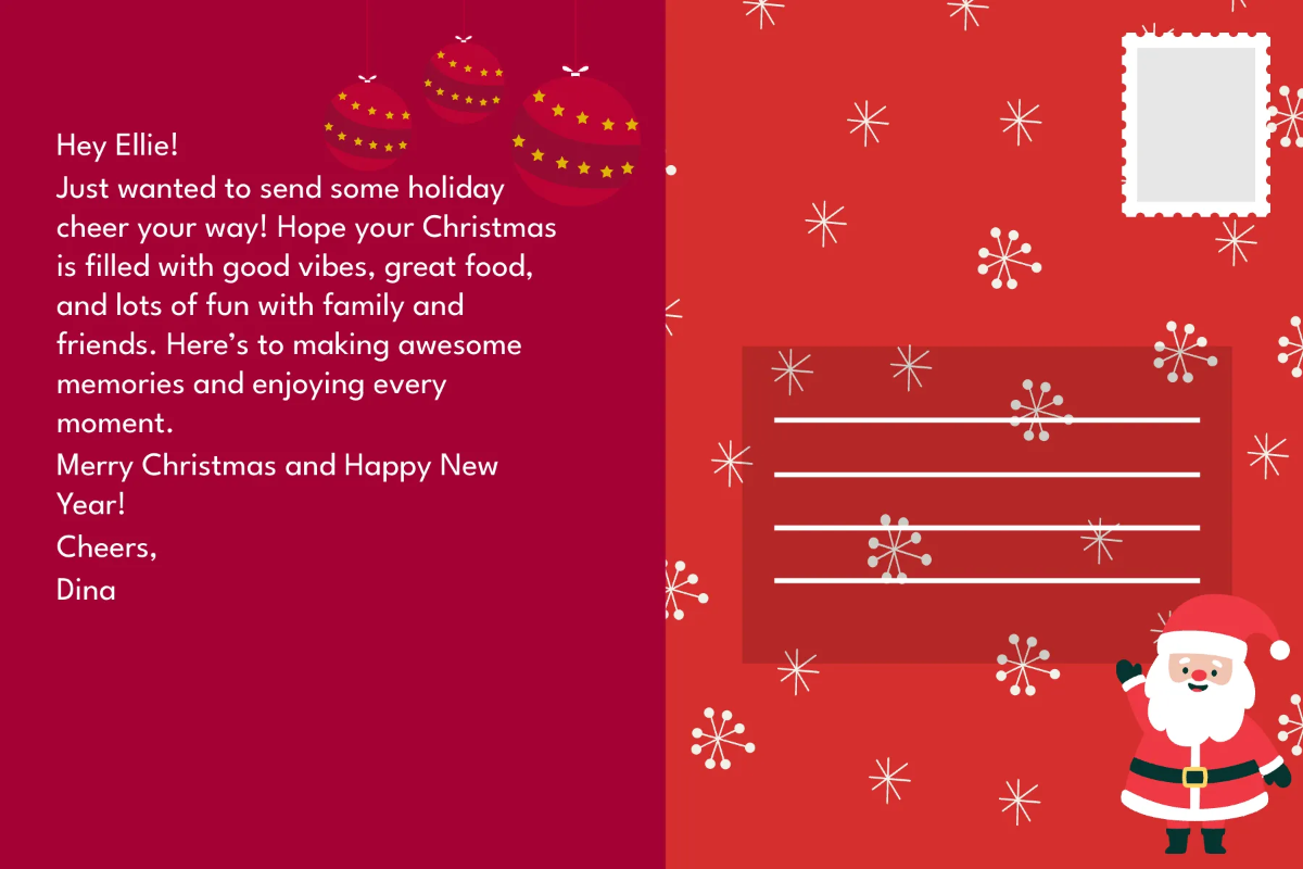 Free Digital Christmas Postcard Template to Edit Online