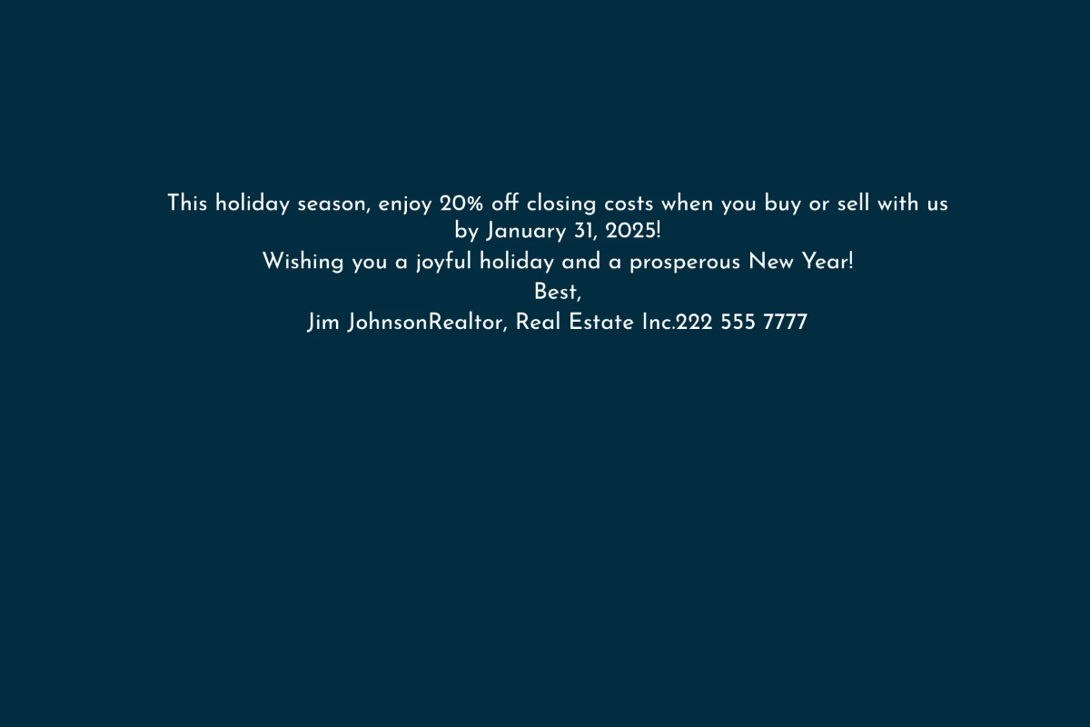 Free Real Estate Christmas Postcard Template to Edit Online