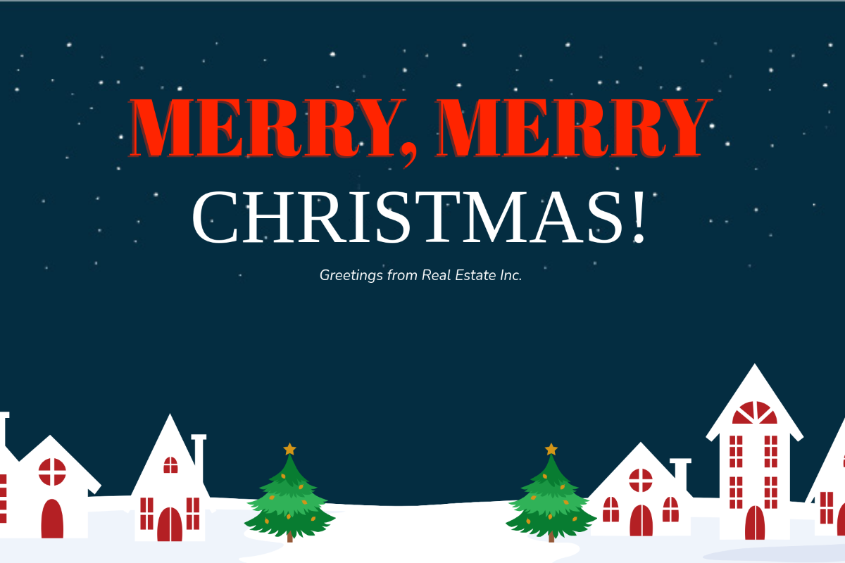 Real Estate Christmas Postcard Template