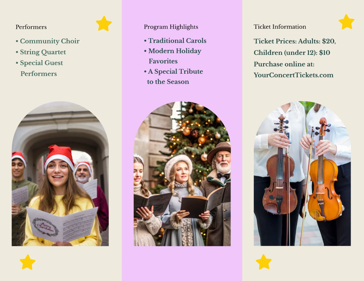 Free Christmas Concert Brochure Template to Edit Online