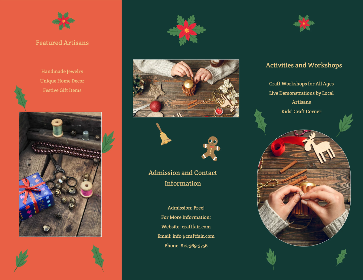 Free Christmas Craft Fair Brochure Template to Edit Online