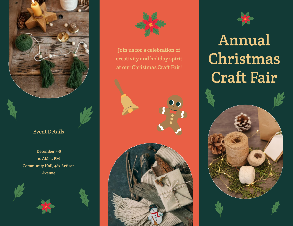 Christmas Craft Fair Brochure Template - Edit Online & Download