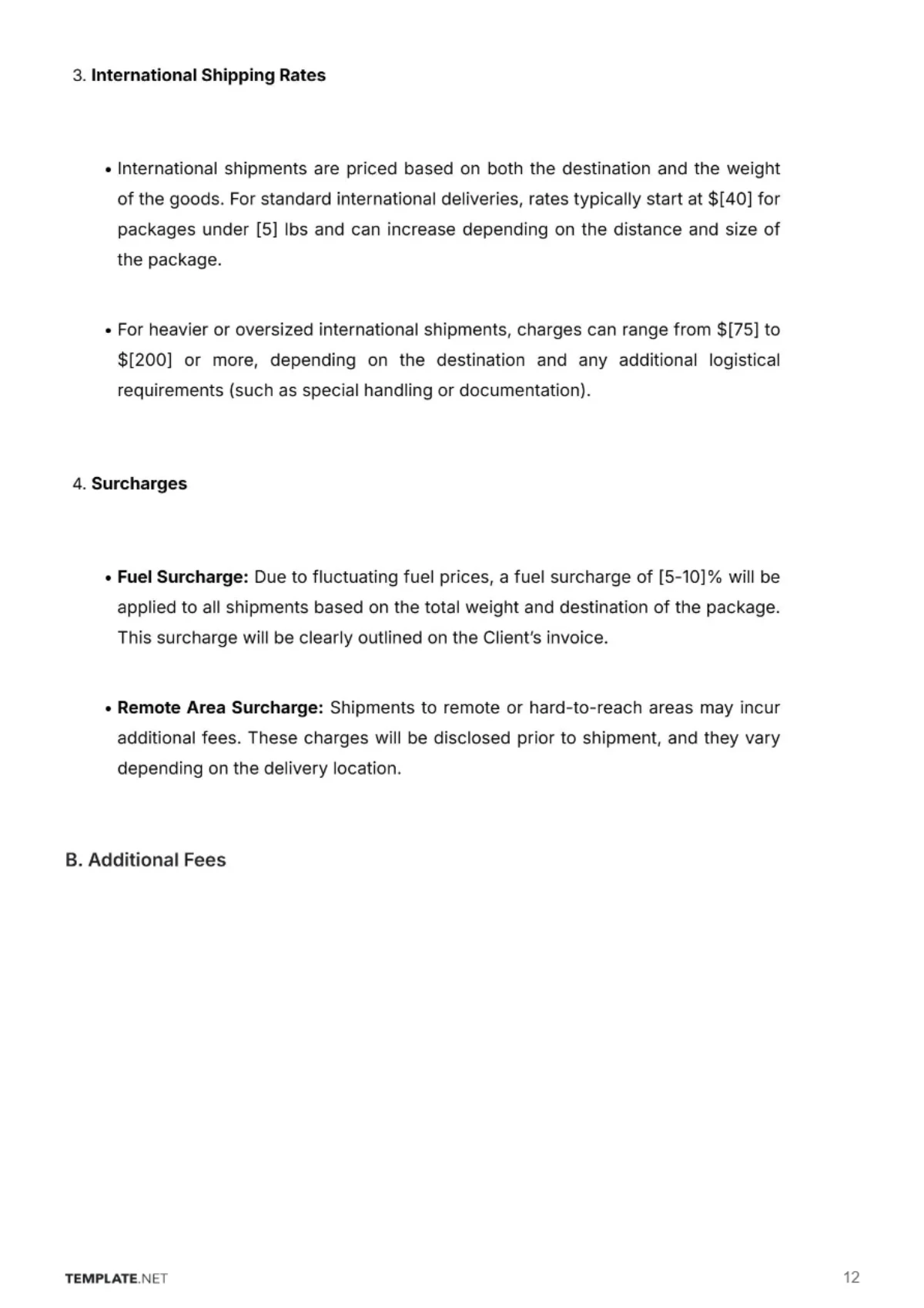 Free Shipping Company Contract Template to Edit Online