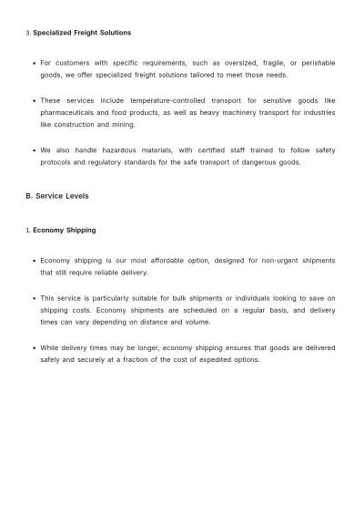 Free Shipping Company Guide Template to Edit Online