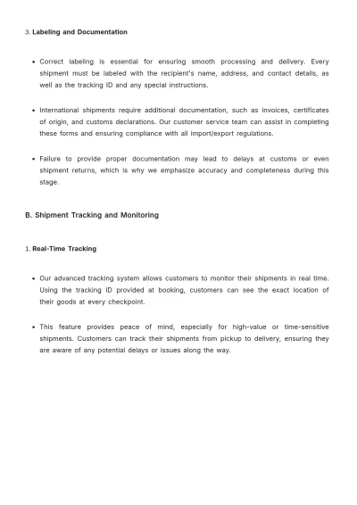 Free Shipping Company Guide Template to Edit Online
