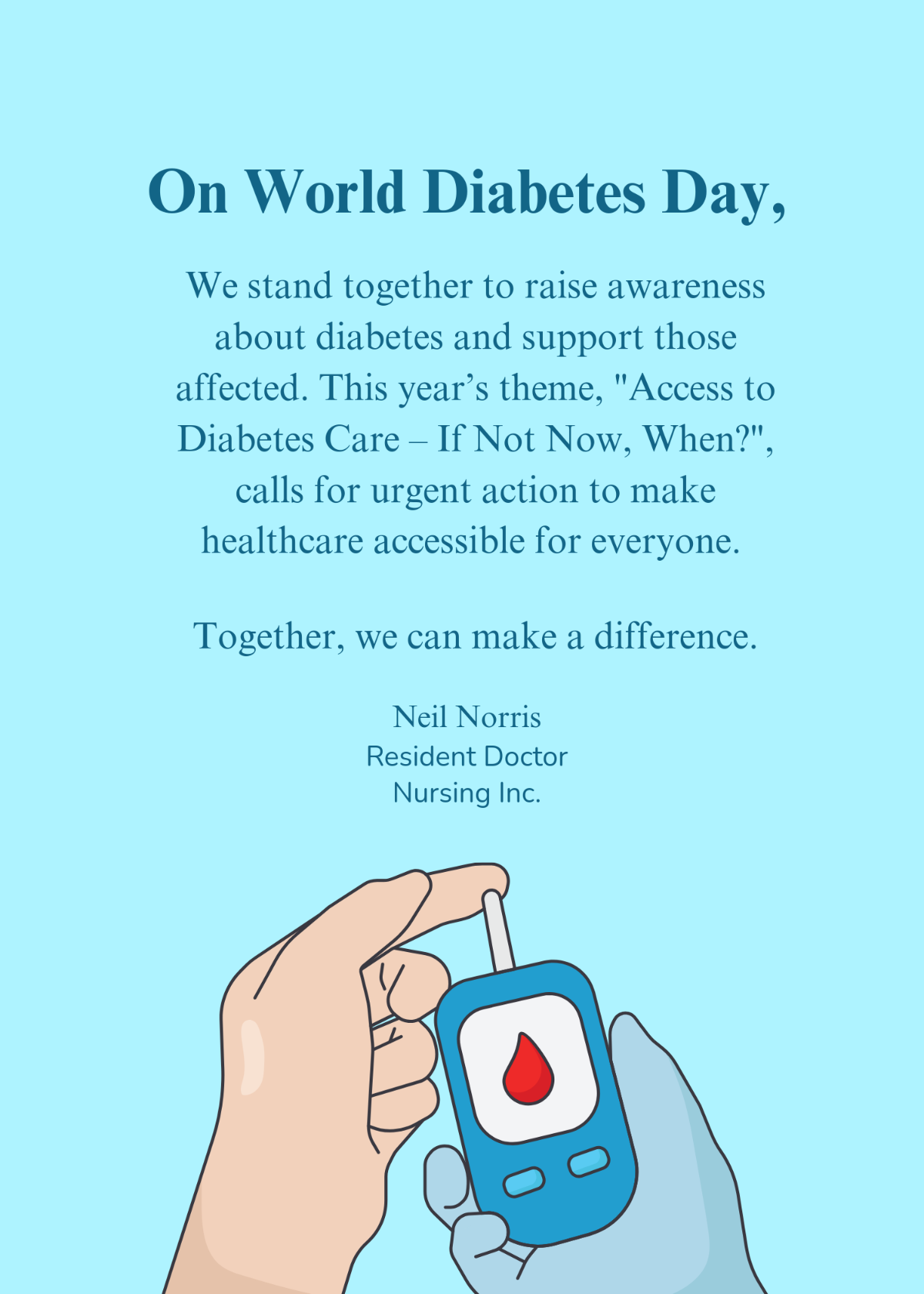 World Diabetes Day Message Template - Edit Online & Download