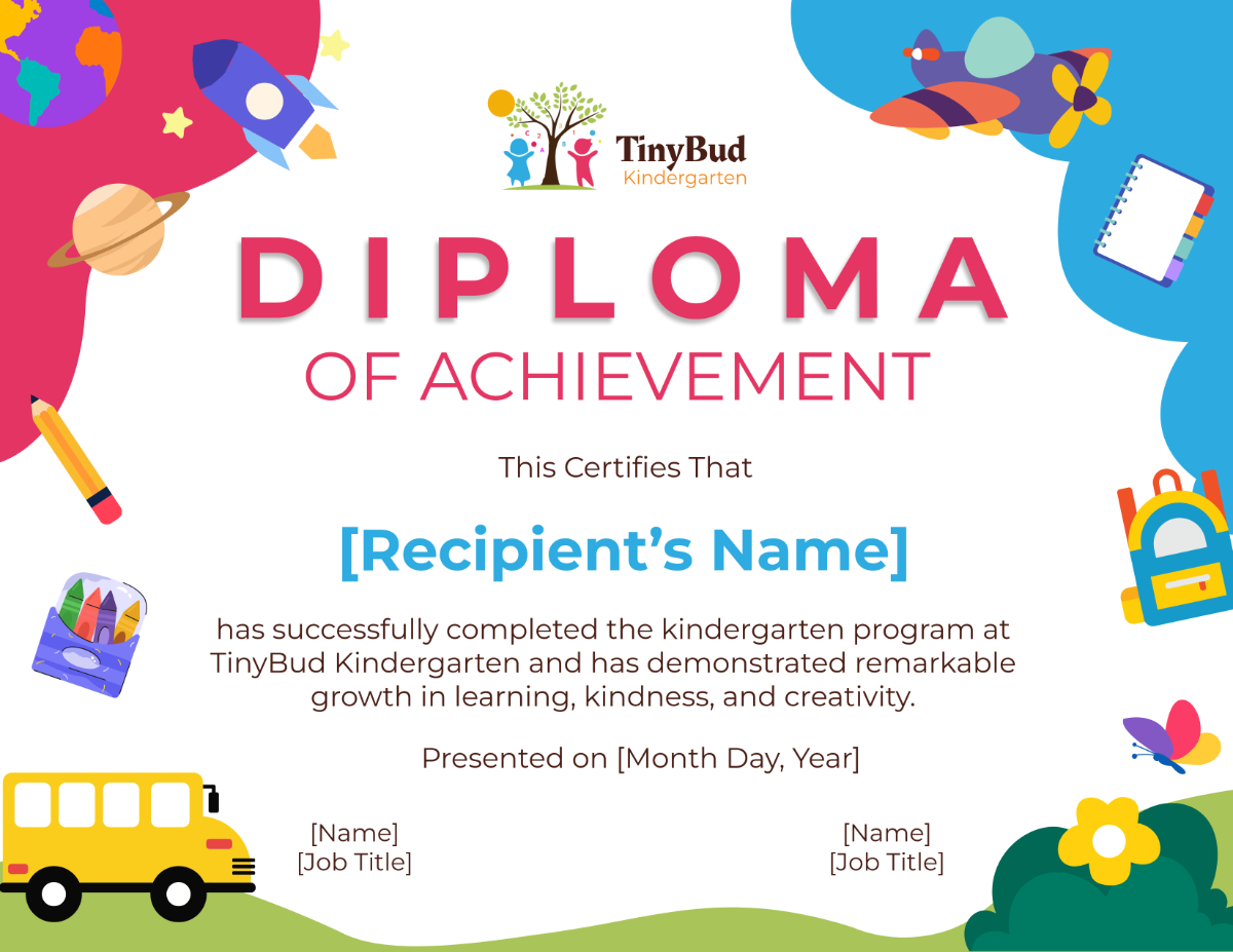 Kindergarten Diploma Template