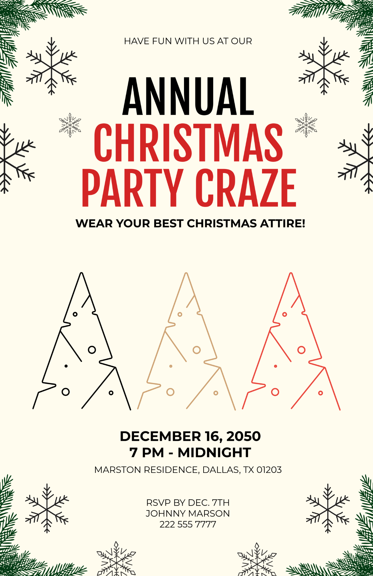 Modern Christmas Party Poster Template