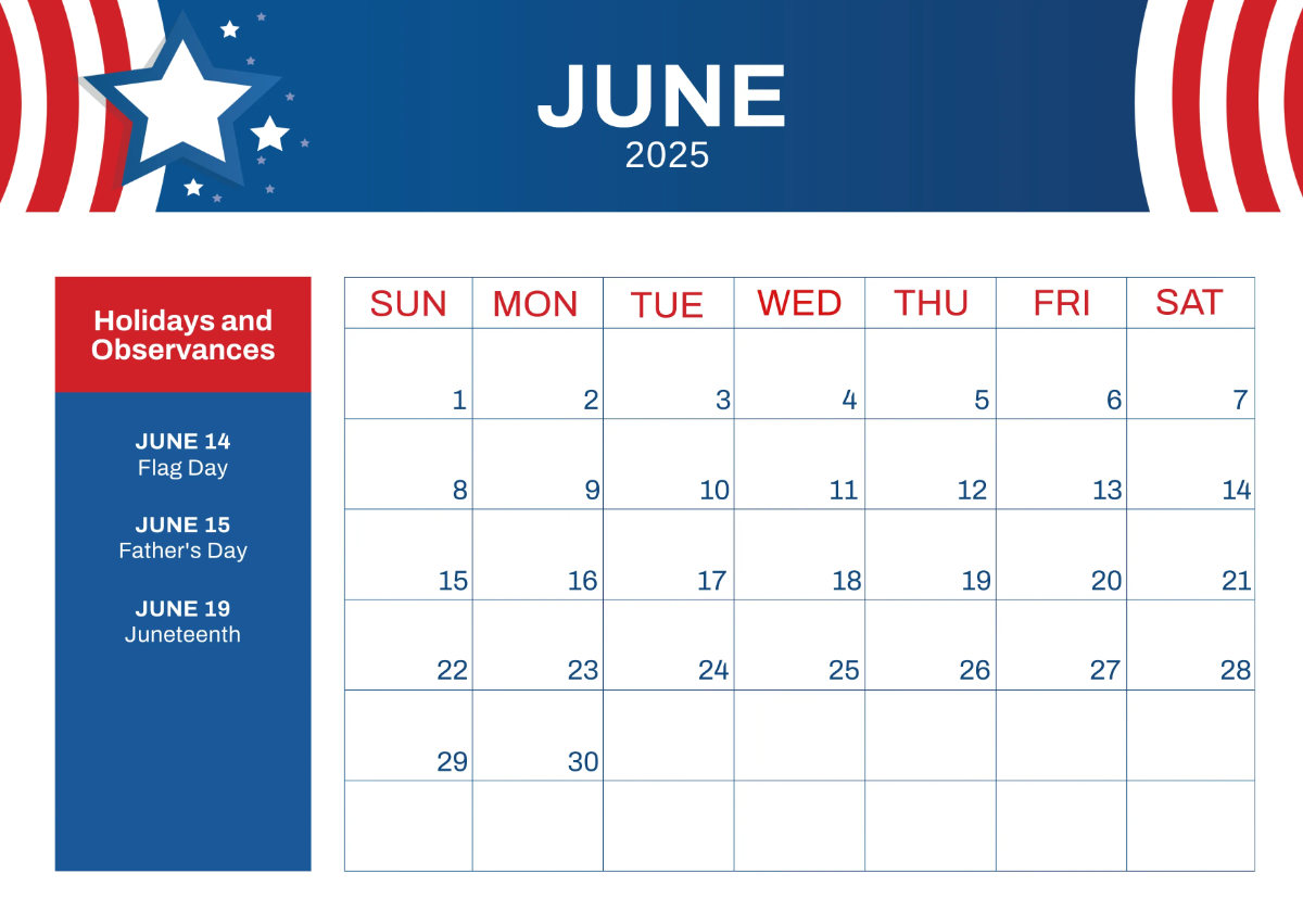 Free 2025 US Calendar with Holidays Template to Edit Online