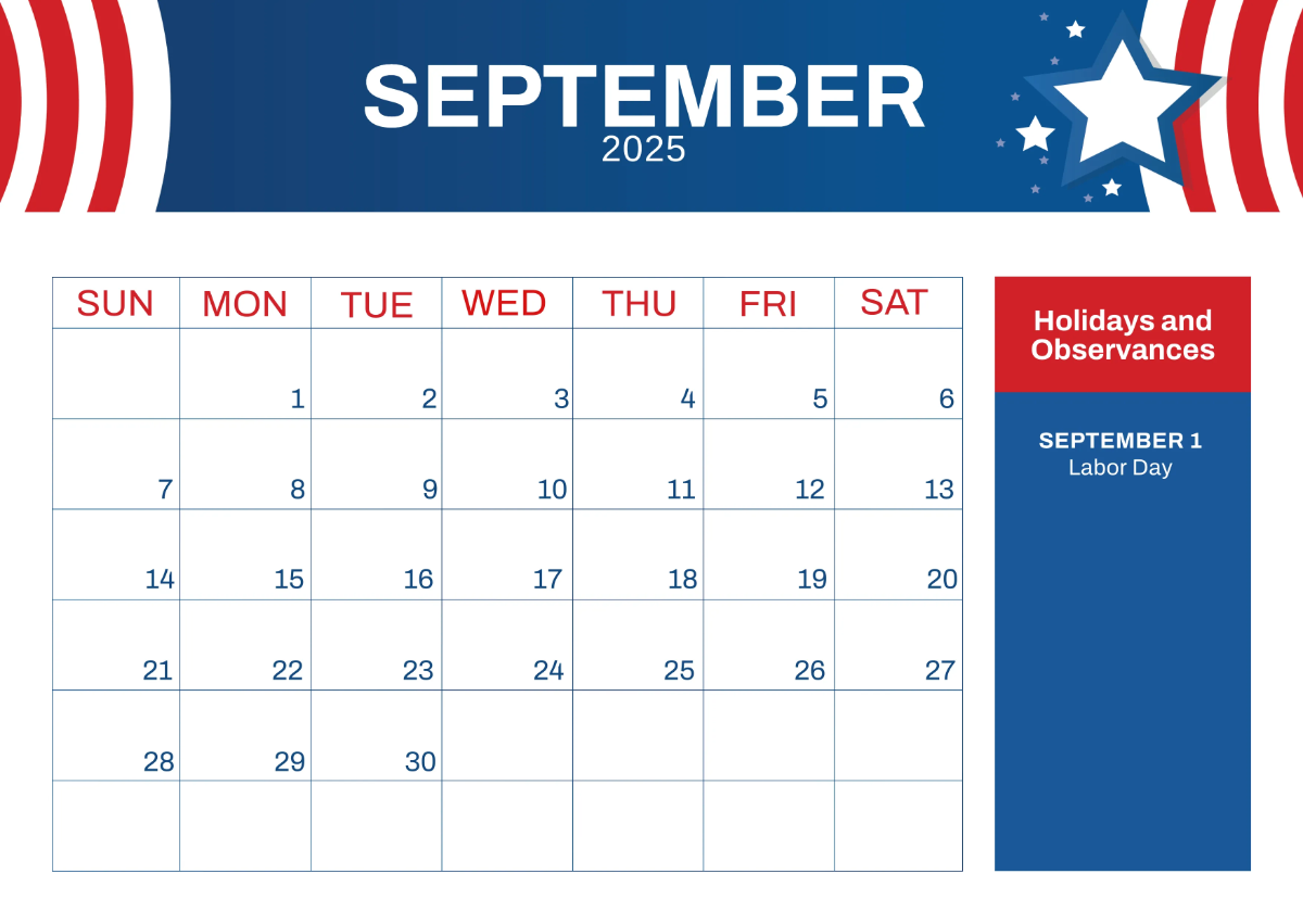 Free 2025 US Calendar with Holidays Template to Edit Online