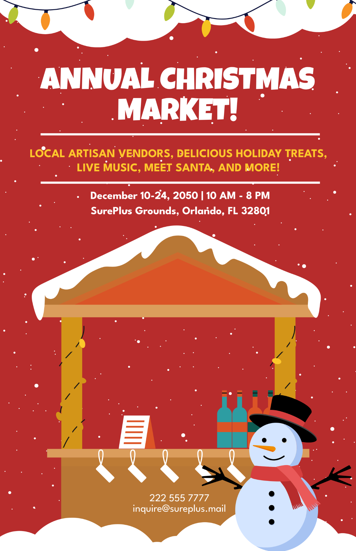 Christmas Market Poster Template - Edit Online & Download