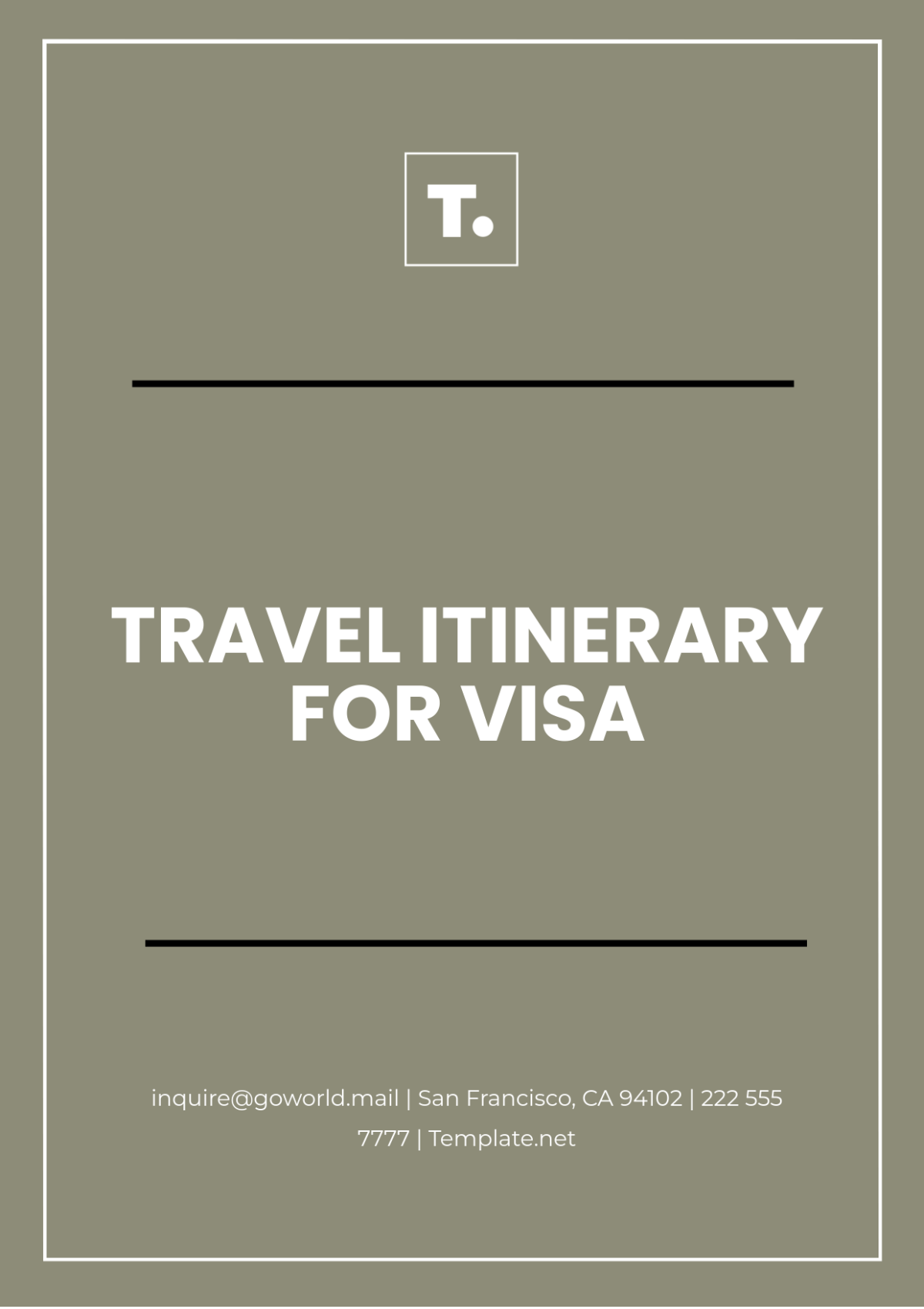 Travel Itinerary for Visa Template - Edit Online & Download