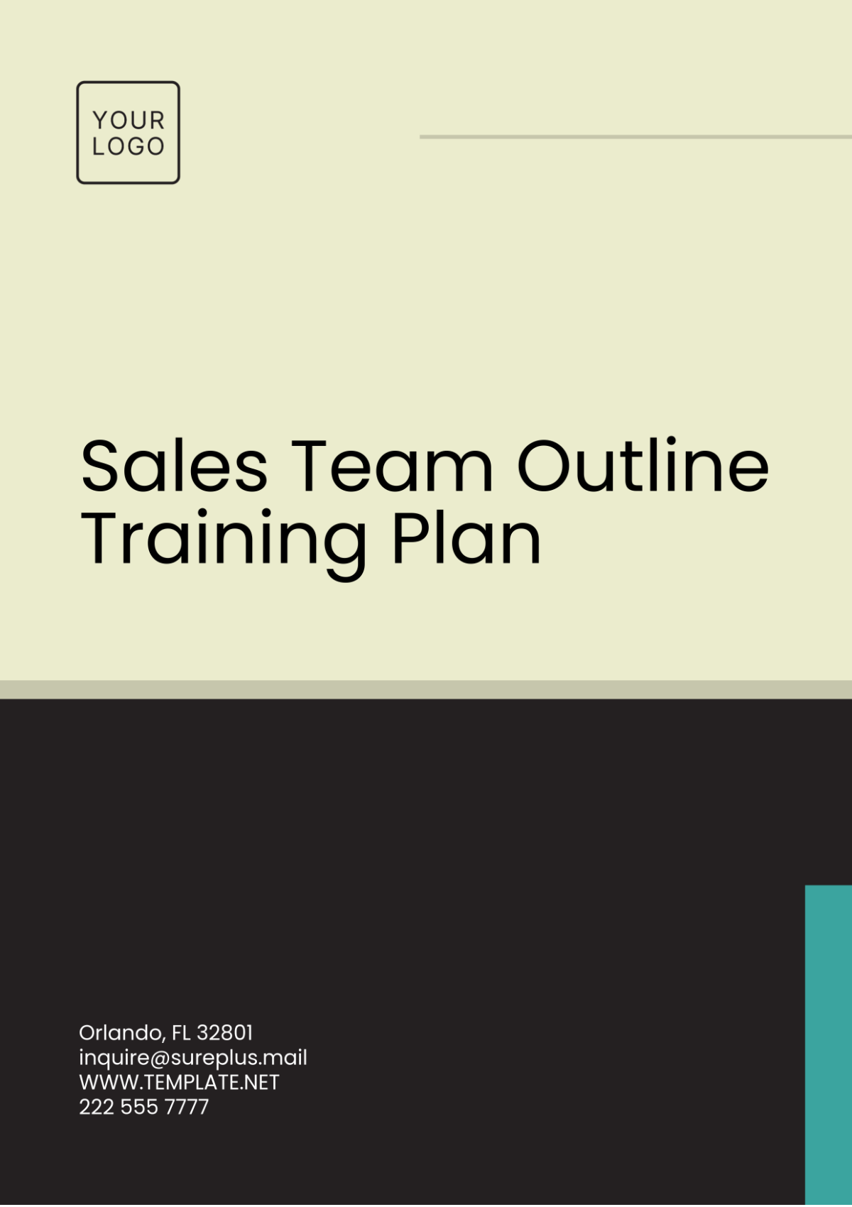 Sales Team Outline Training Plan Template - Edit Online & Download