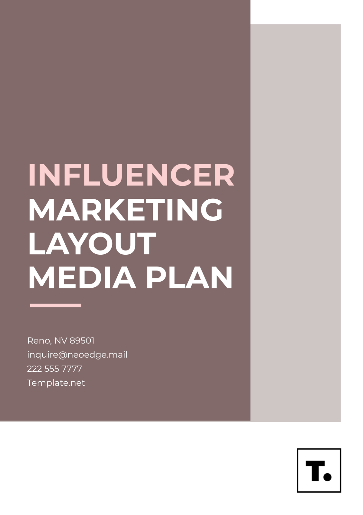 Influencer Marketing Layout Media Plan Template