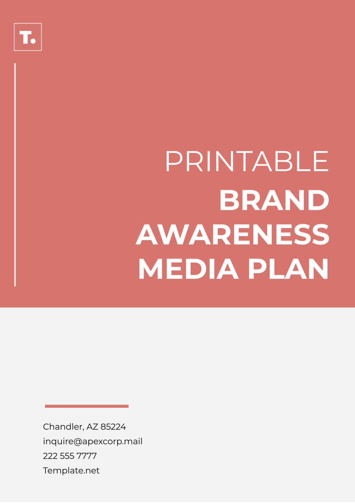 Printable Brand Awareness Media Plan Template