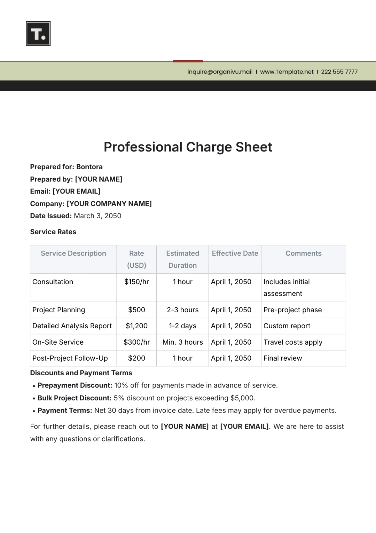 Professional Charge Sheet Template - Edit Online & Download