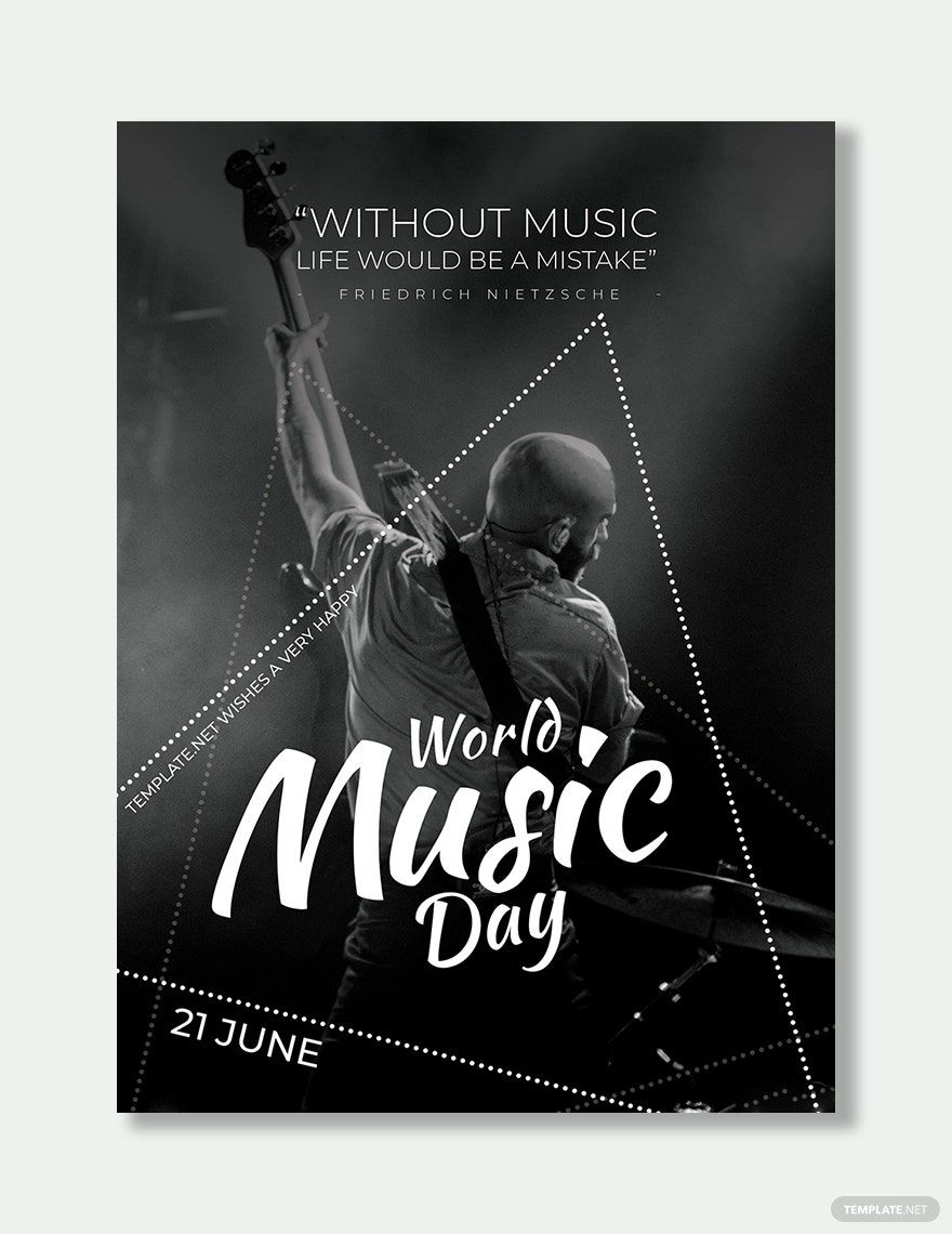 World Music Day Greeting Card Template