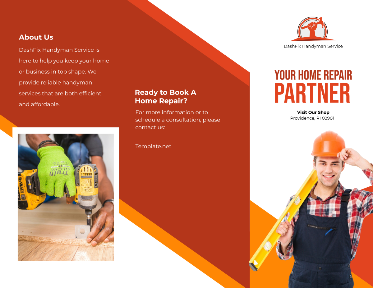 Handyman Service Brochure Template - Edit Online & Download