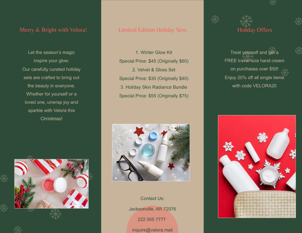 Free Christmas Special Offers Brochure Template to Edit Online
