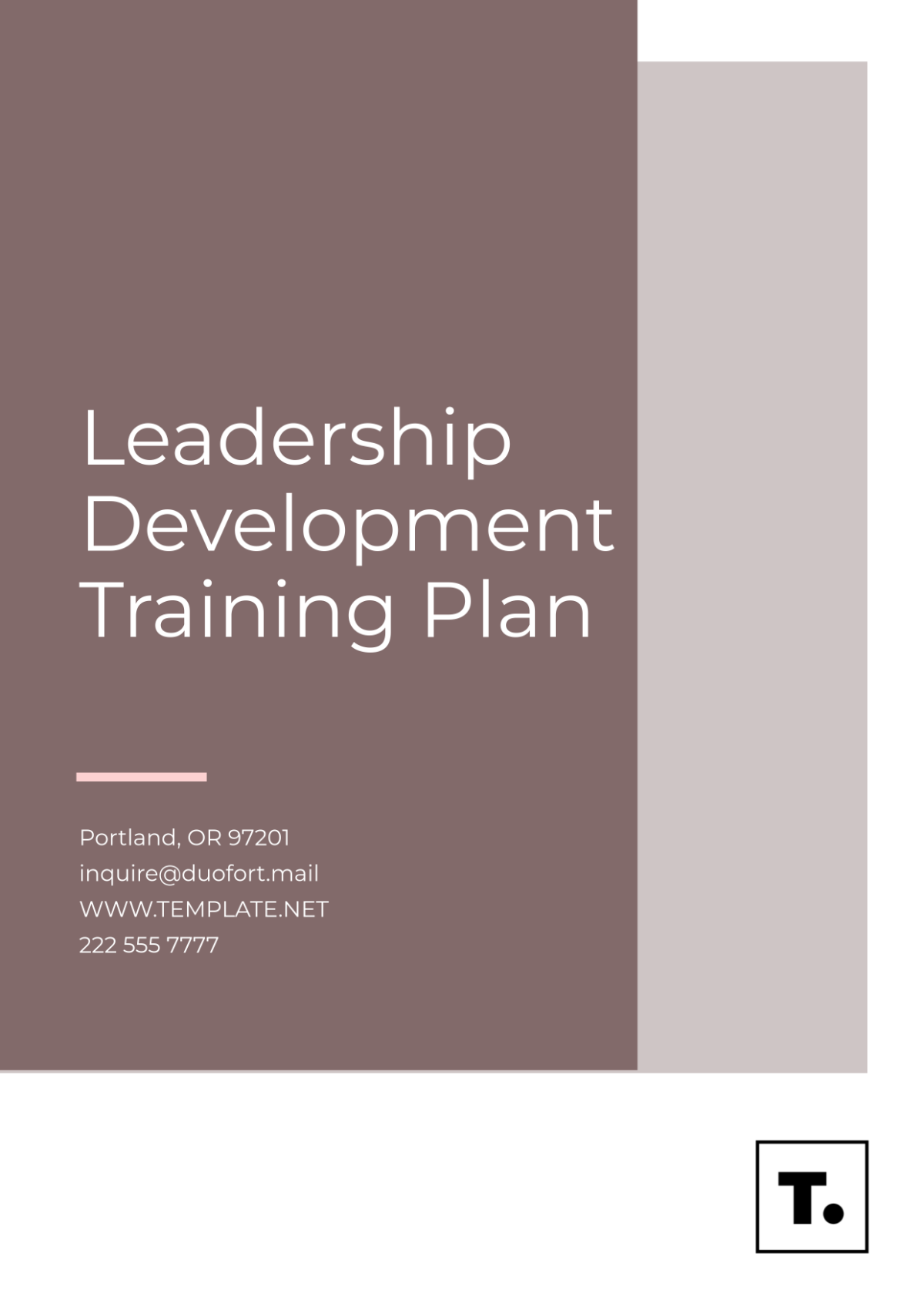 Leadership Development Training Plan Template