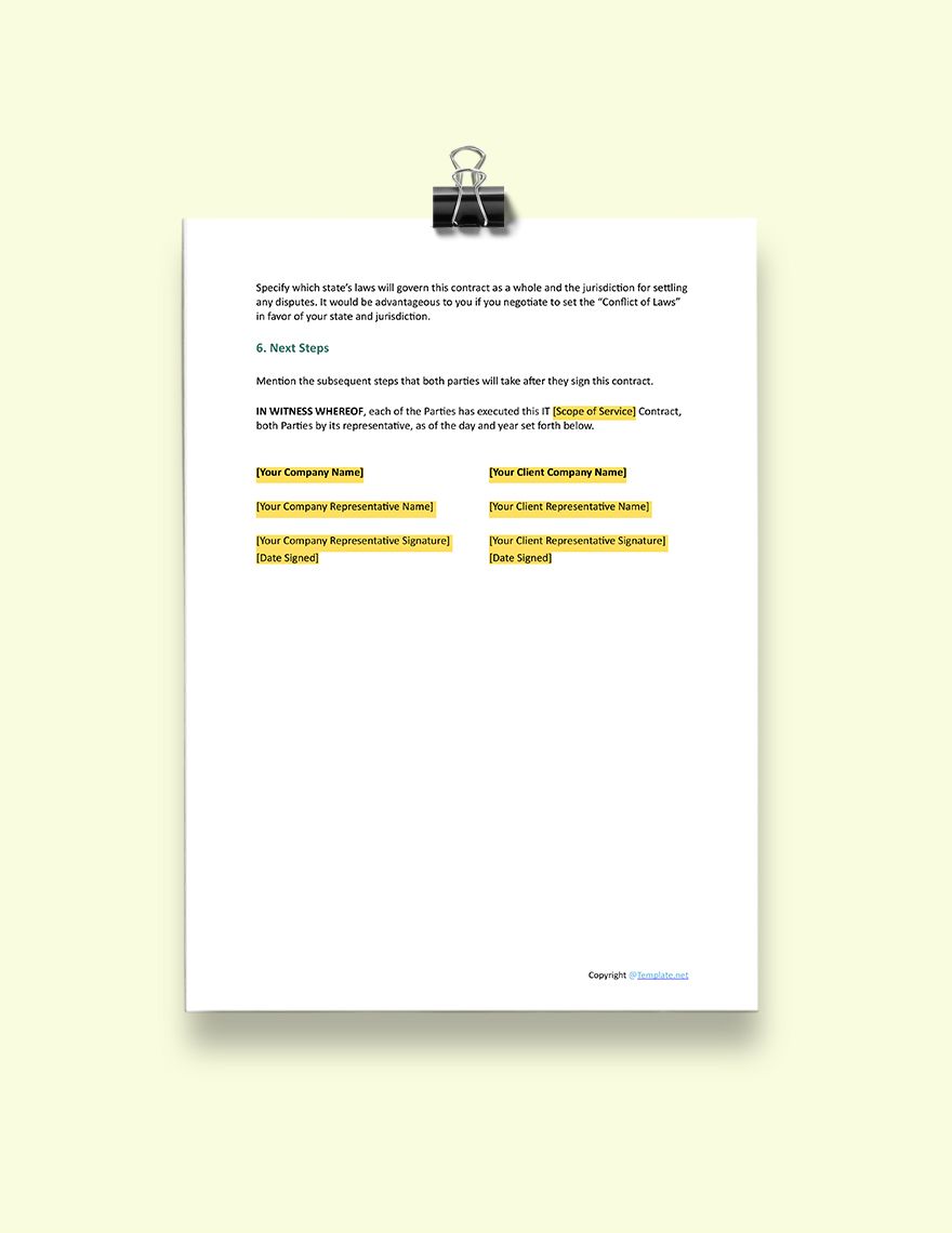 Simple IT Contract Template