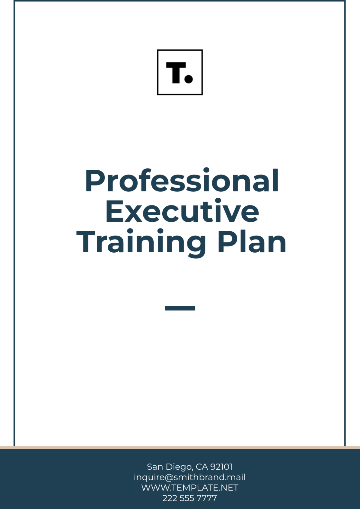 Professional Executive Training Plan Template