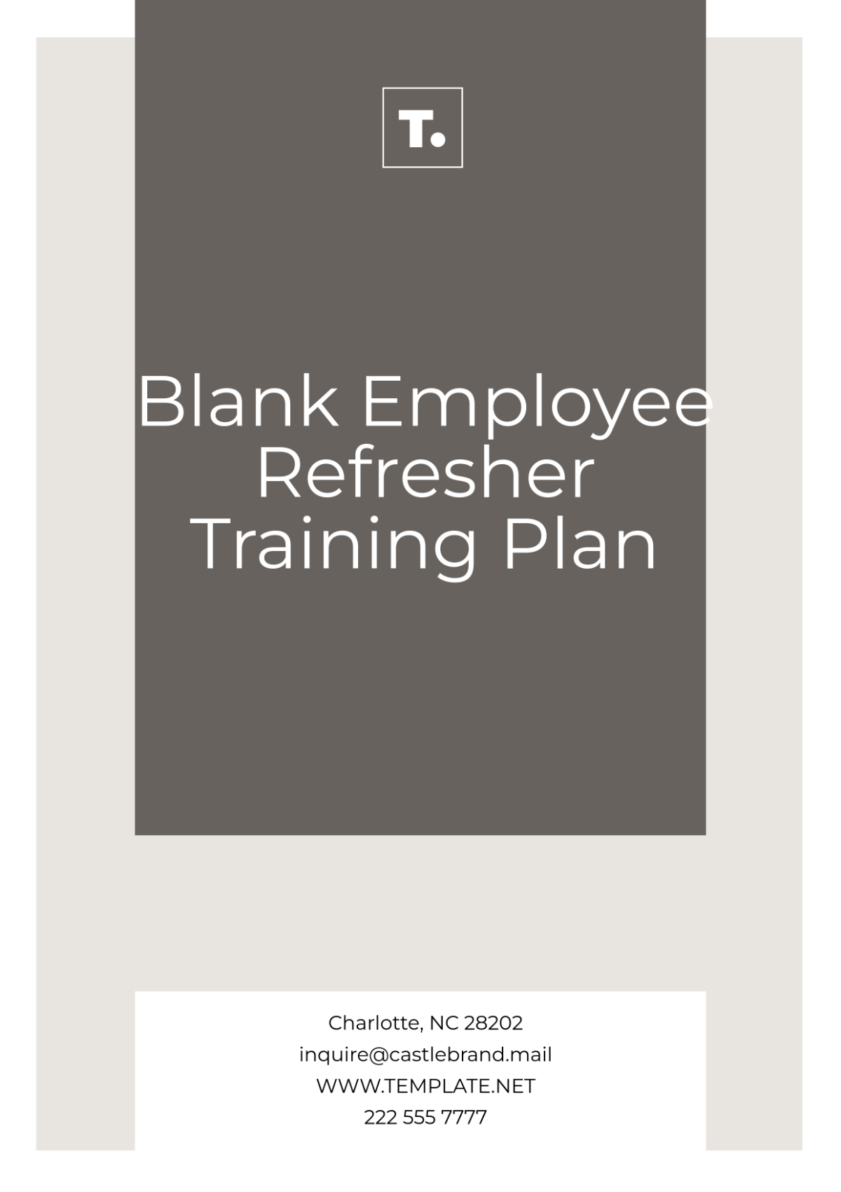 Blank Employee Refresher Training Plan Template