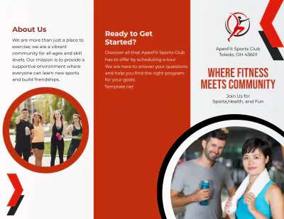 Free Sports Club Brochure Template to Edit Online