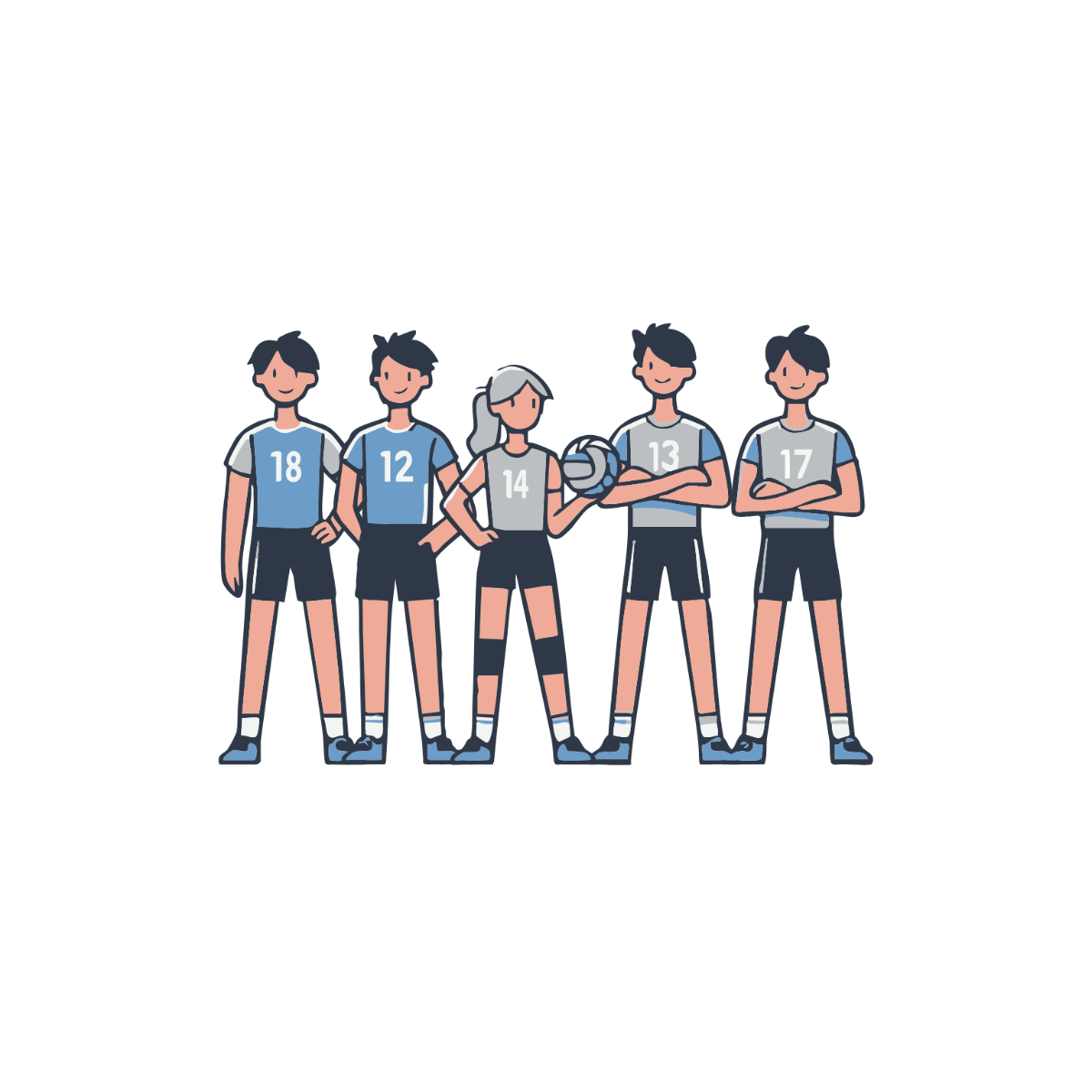 Free Volleyball Team Clipart Template to Edit Online