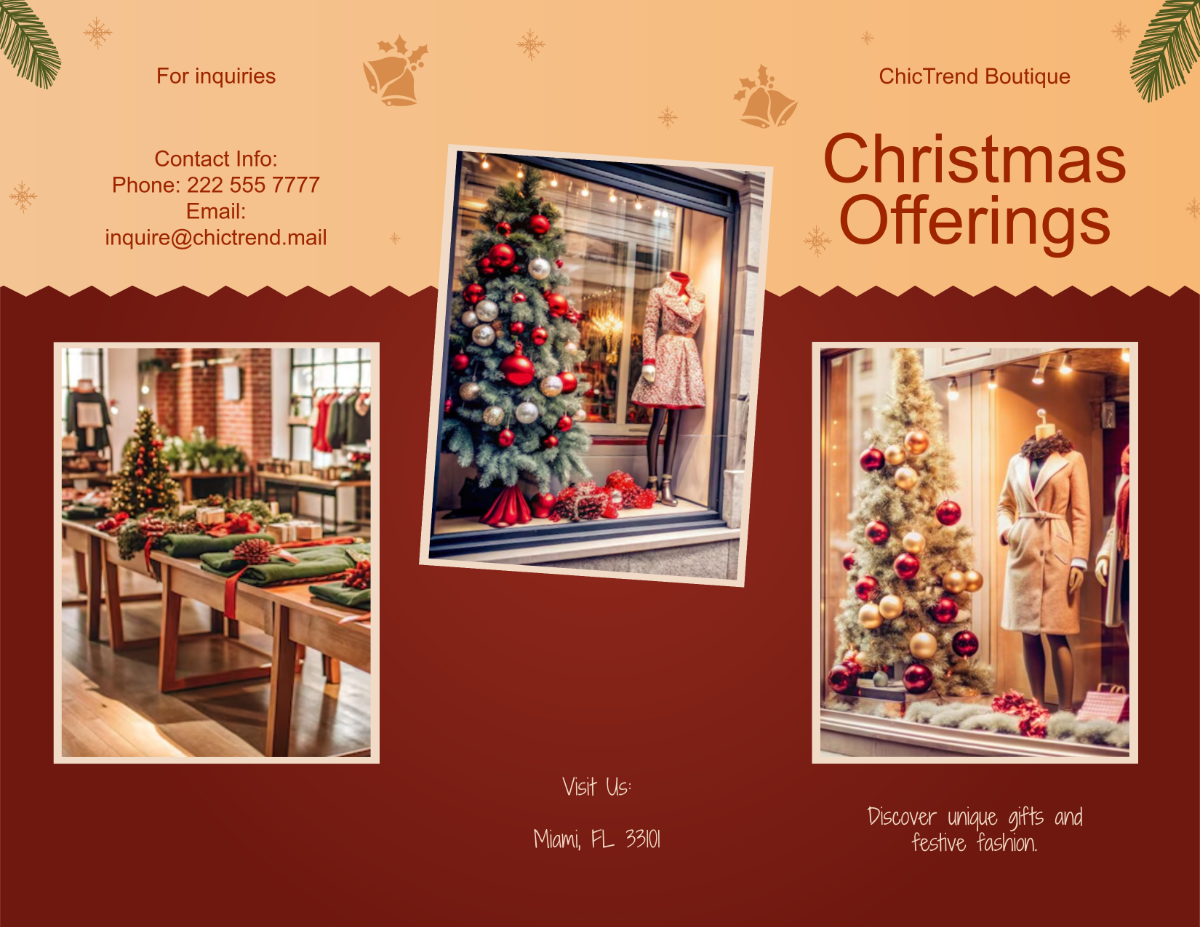 Christmas Boutique Brochure Template - Edit Online & Download