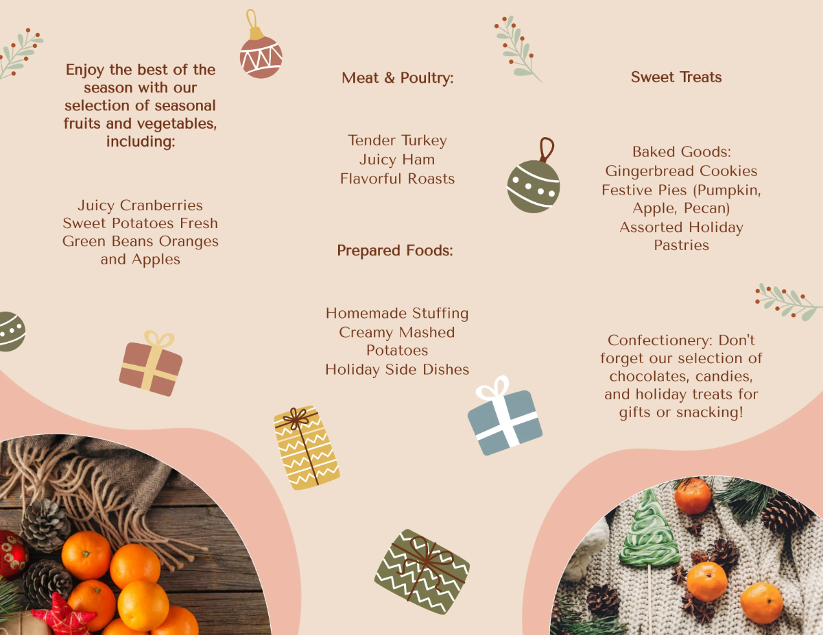 Free Aesthetic Christmas Food Brochure Template to Edit Online