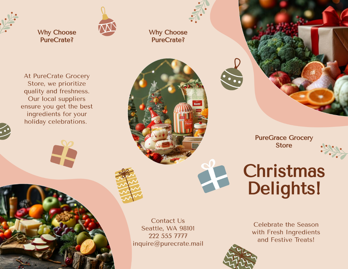 Aesthetic Christmas Food Brochure Template - Edit Online & Download