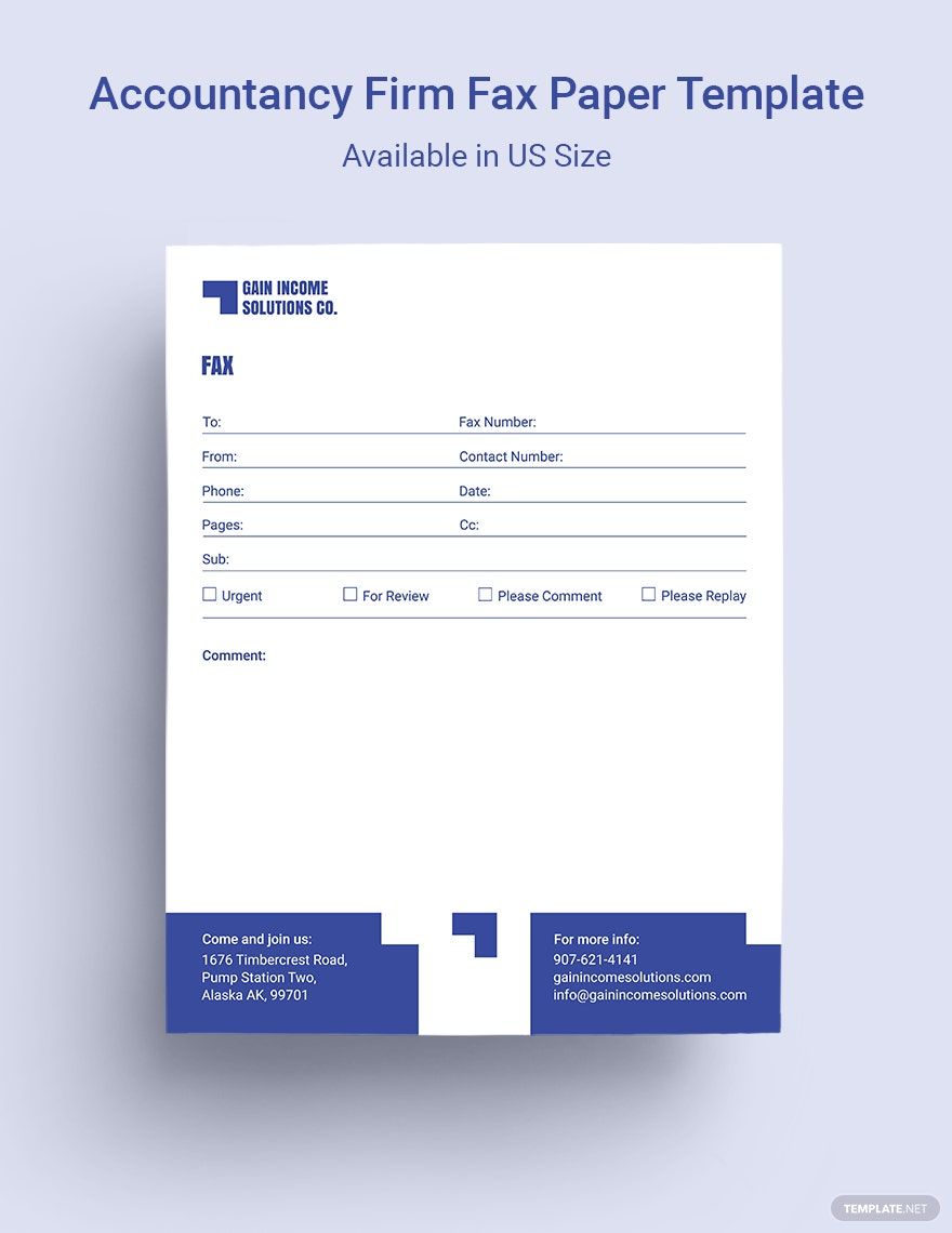 Accountancy Firm Fax Paper Template