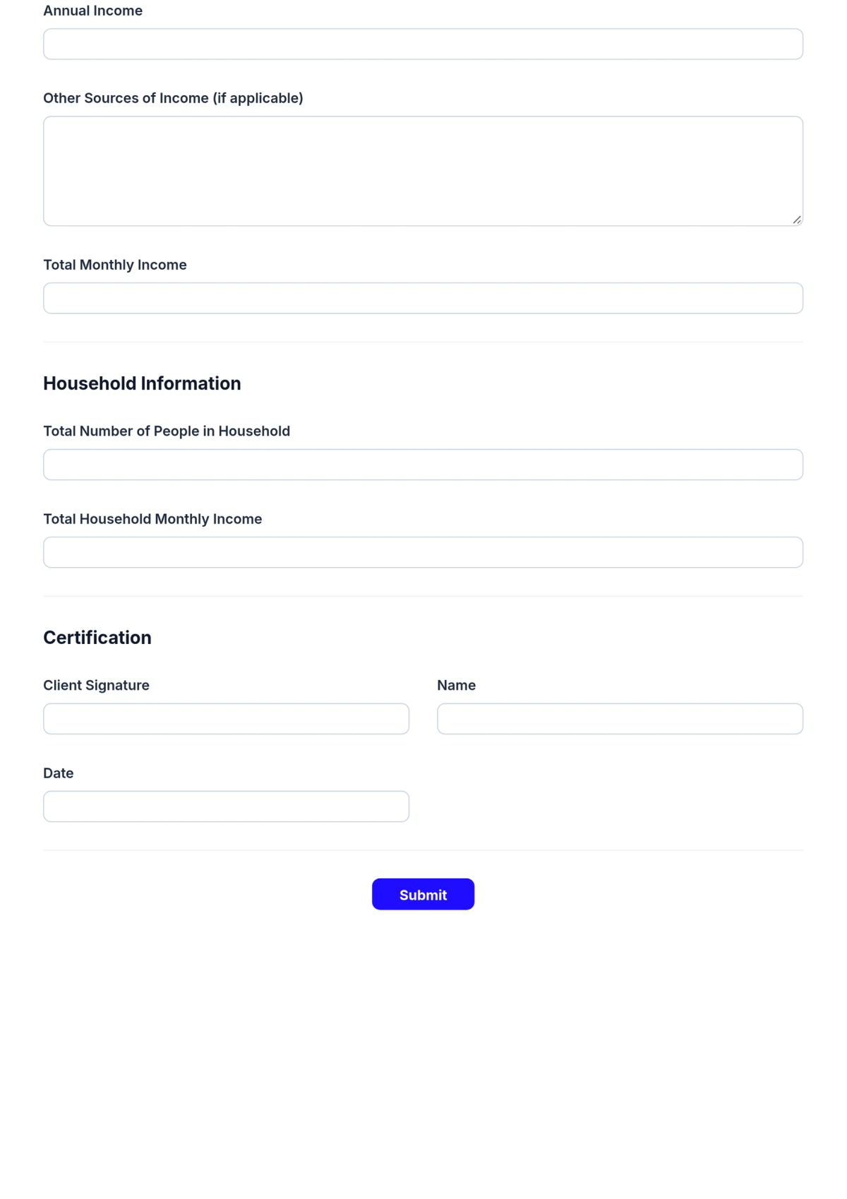 Free Income Certification Application Form Template & AI Maker Free Income Certification Application Form Template & AI Maker