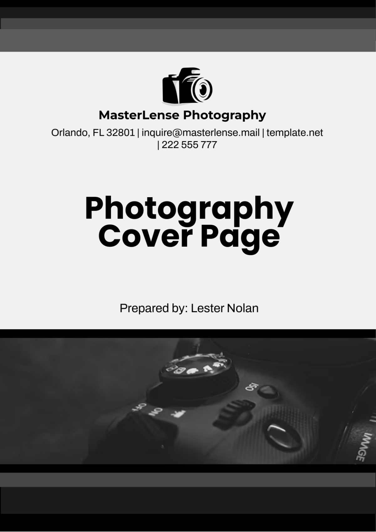 Photography Cover Page Template - Edit Online & Download