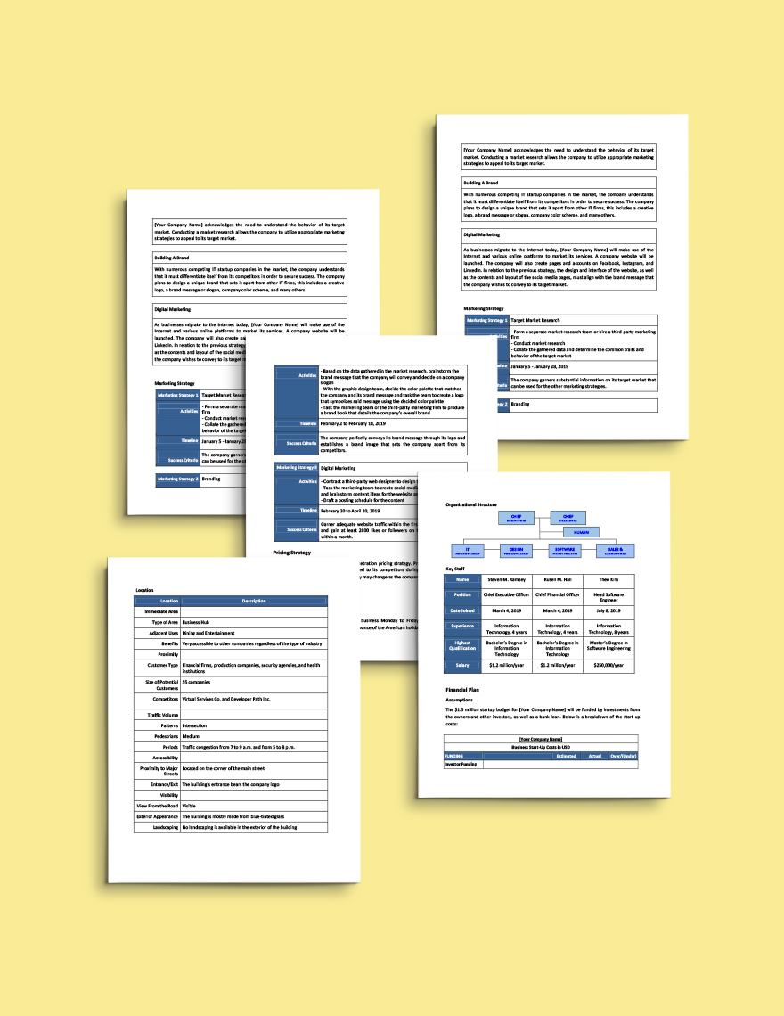 IT Startup Business Plan Template