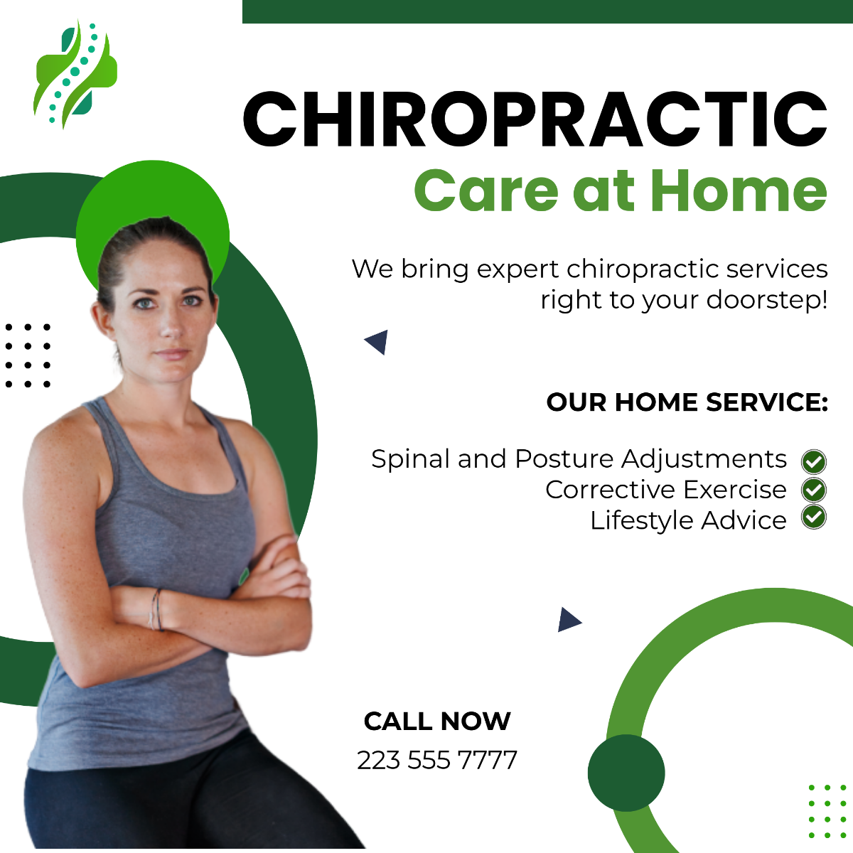 Chiropractic Clinic Social Media Post Template - Edit Online & Download