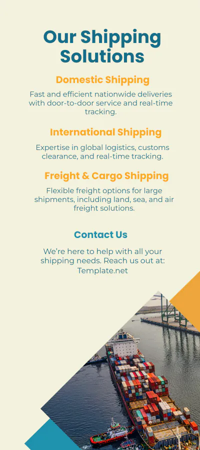 Free Shipping Company Rack Card Template to Edit Online