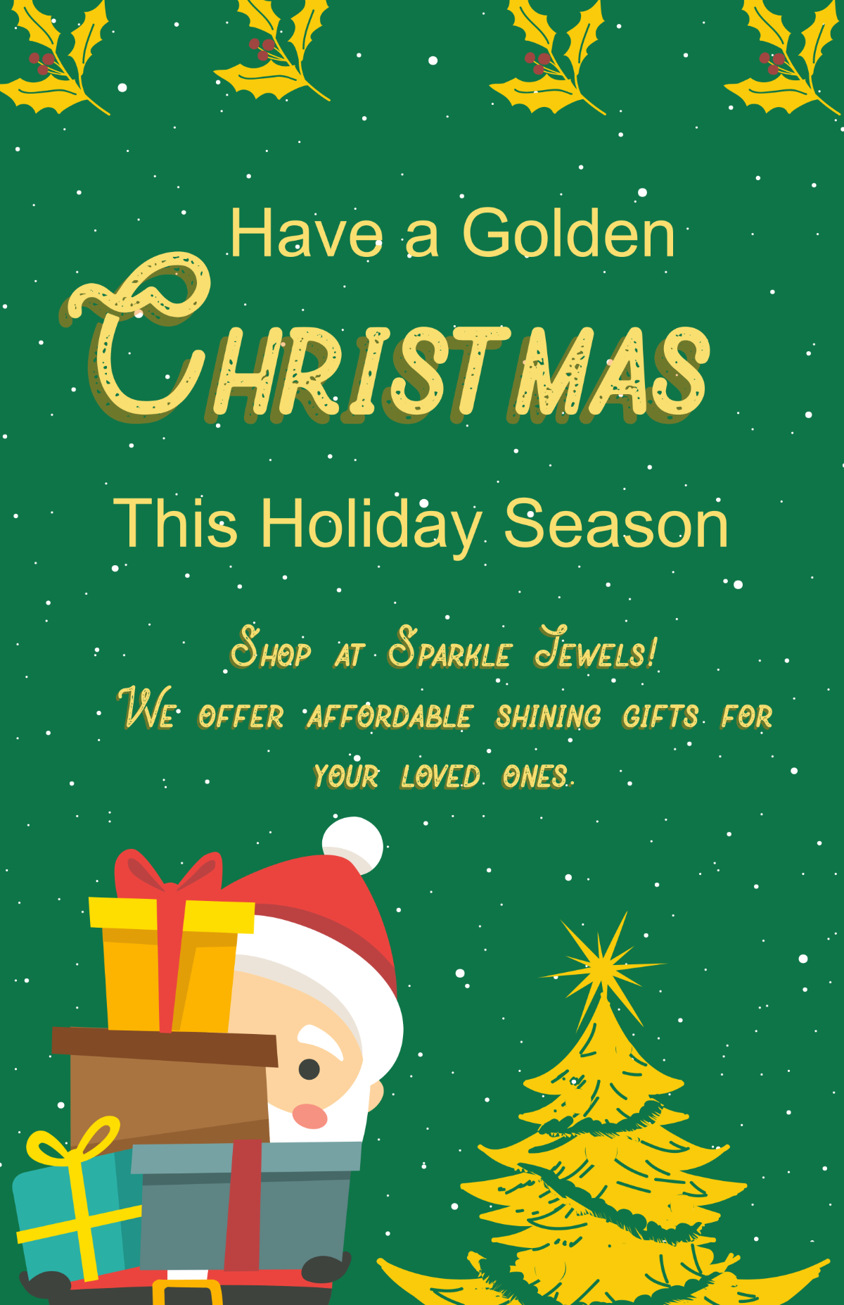 Gold Christmas Poster Design Template - Download | Template.net