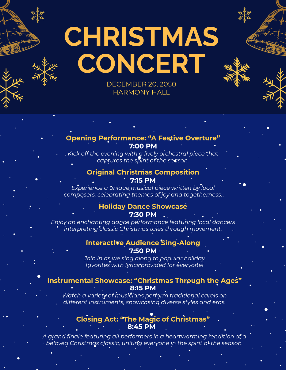 Creative Christmas Concert Program Template - Edit Online & Download